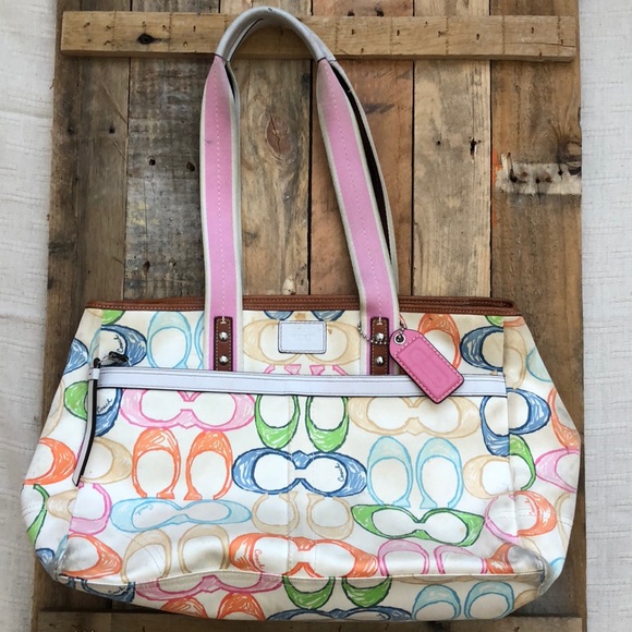 Coach Handbags - Coach Scribble Rainbow Purse